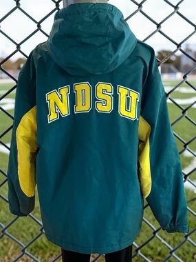 NDSU North Dakota State University Bison Stadium Jacket Green Yellow Men Medium